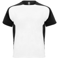T-shirt technique à manches raglan respirant, Blanc/Noir