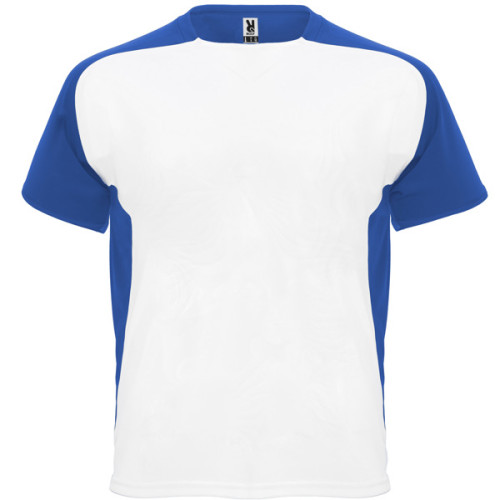 T-shirt technique à manches raglan respirant, Blanc/Bleu Royal
