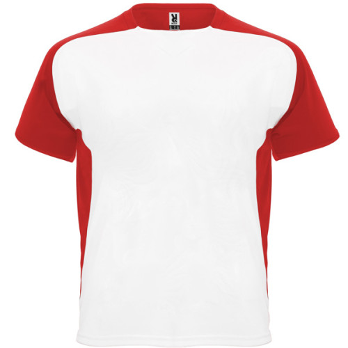 T-shirt technique à manches raglan respirant, Blanc/Rouge