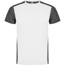 T-shirt technique respirant Zolder, blanc et noir chiné