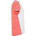 T-shirt technique respirant Zolder, blanc et corail chiné
