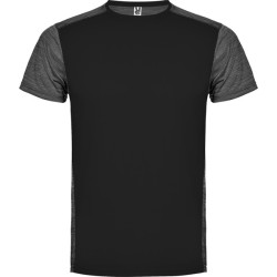 T-shirt technique respirant Zolder, noir et noir chiné