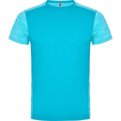 T-shirt technique respirant Zolder, turquoise et turquoise chiné