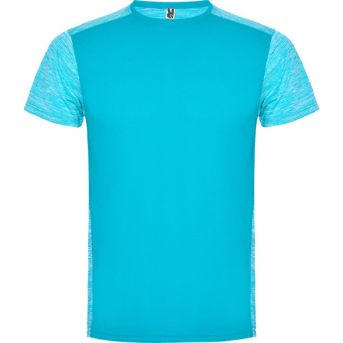 T-shirt technique respirant Zolder, turquoise et turquoise chiné
