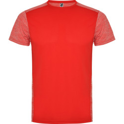 T-shirt technique respirant Zolder, rouge et rouge chiné