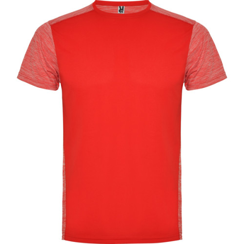 T-shirt technique respirant Zolder, rouge et rouge chiné