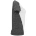 T-shirt technique femme ajusté respirant Zolder Woman, blanc et noir chiné
