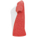 T-shirt technique femme ajusté respirant Zolder Woman, blanc et corail chiné