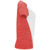 T-shirt technique femme ajusté respirant Zolder Woman, blanc et corail chiné