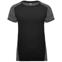 T-shirt technique femme ajusté respirant Zolder Woman, noir et noir chiné