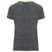 T-shirt technique femme ajusté respirant Zolder Woman, jaune et noir chiné