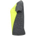 T-shirt technique femme ajusté respirant Zolder Woman, jaune et noir chiné