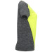 T-shirt technique femme ajusté respirant Zolder Woman, jaune et noir chiné