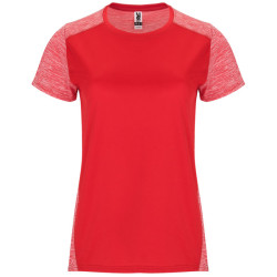 T-shirt technique femme ajusté respirant Zolder Woman, rouge et rouge chiné